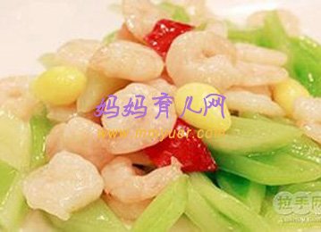 孕婦中期營養(yǎng)食譜——西芹百合炒蝦仁