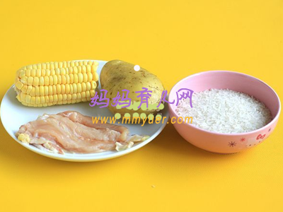 10-12个月宝宝辅食食谱——鸡蓉玉米粥
