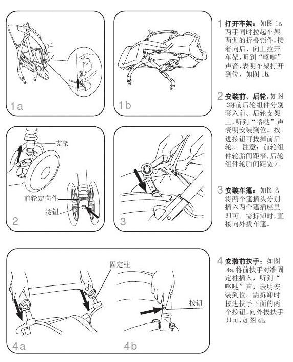 好孩子推车安装图解五步轻松搞定